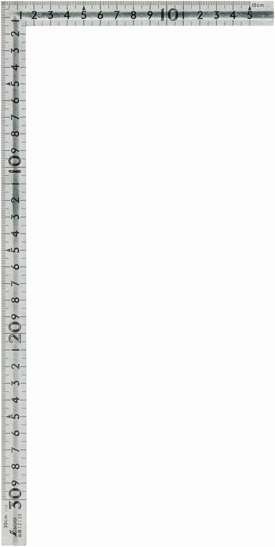 Shinwa Sokutei 12130 Curved Scale, Small, Stainless Steel with Grooves, Front and Back Side, 11.8 x 5.9 inches (30 x 15 cm)