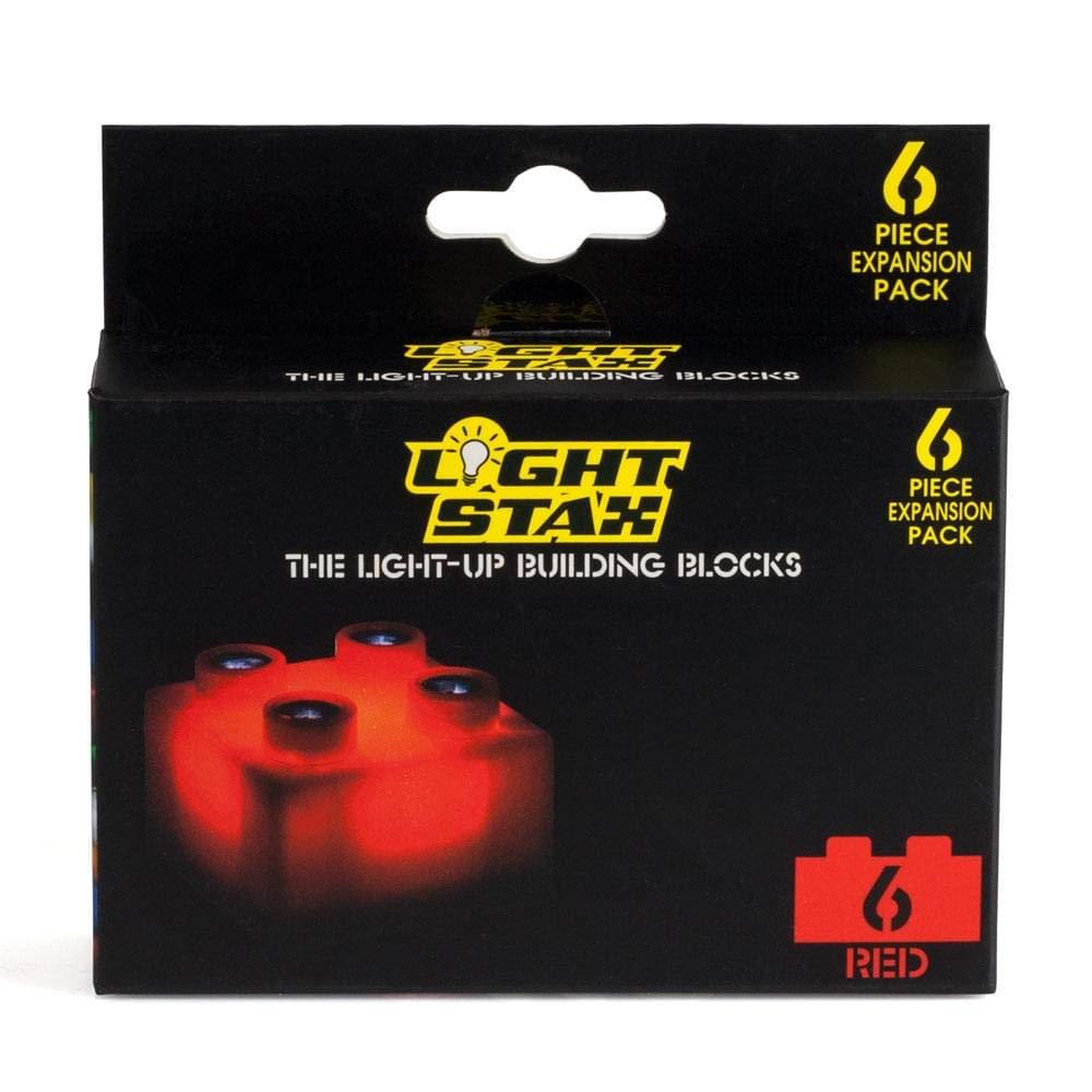 Light StaxLED Light-Up Building Blocks 6-Piece Expansion Pack: Red