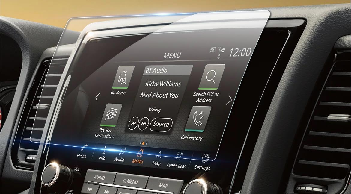 Wonderfulhz For Nissan Titan Screen Protector 2022-2024 9 Inch,Anti Scratch,Shock-Resistant,Premium Tempered Glass, clear