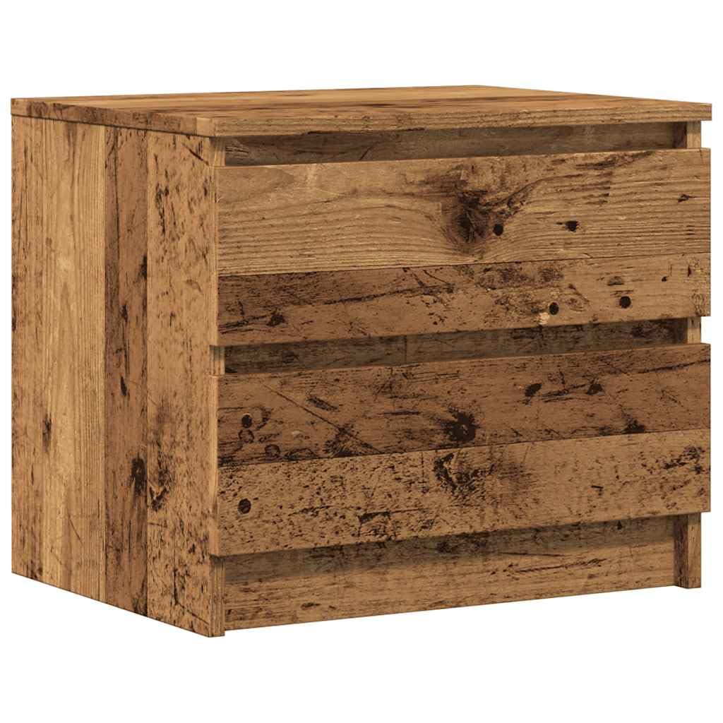 Mesitas de noche 2 piezas de estilo industrial de material a base de madera, 50 x 40 x 43,5 cm, proporcionan mucho espacio de almacenamiento y facilidad de limpieza, perfectas como mesa auxiliar