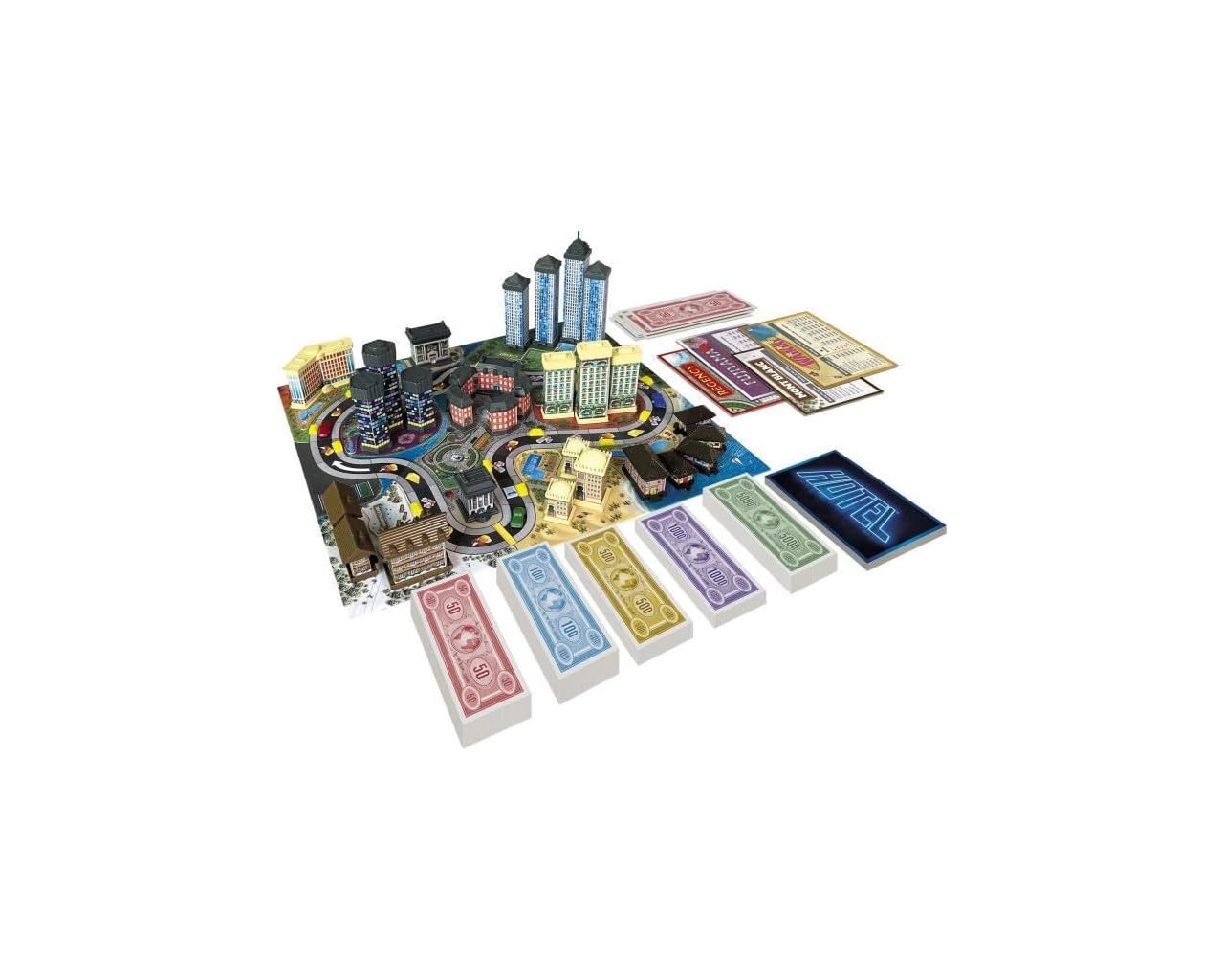 Lansay – HOTEL – In Francese - Gioco da tavolo per famiglie, per bambini dagli 8 anni in su – Costruisci hotel di lusso – Diventa il primo miliardario – Da 2 a 4 giocatori – Durata 40 minuti