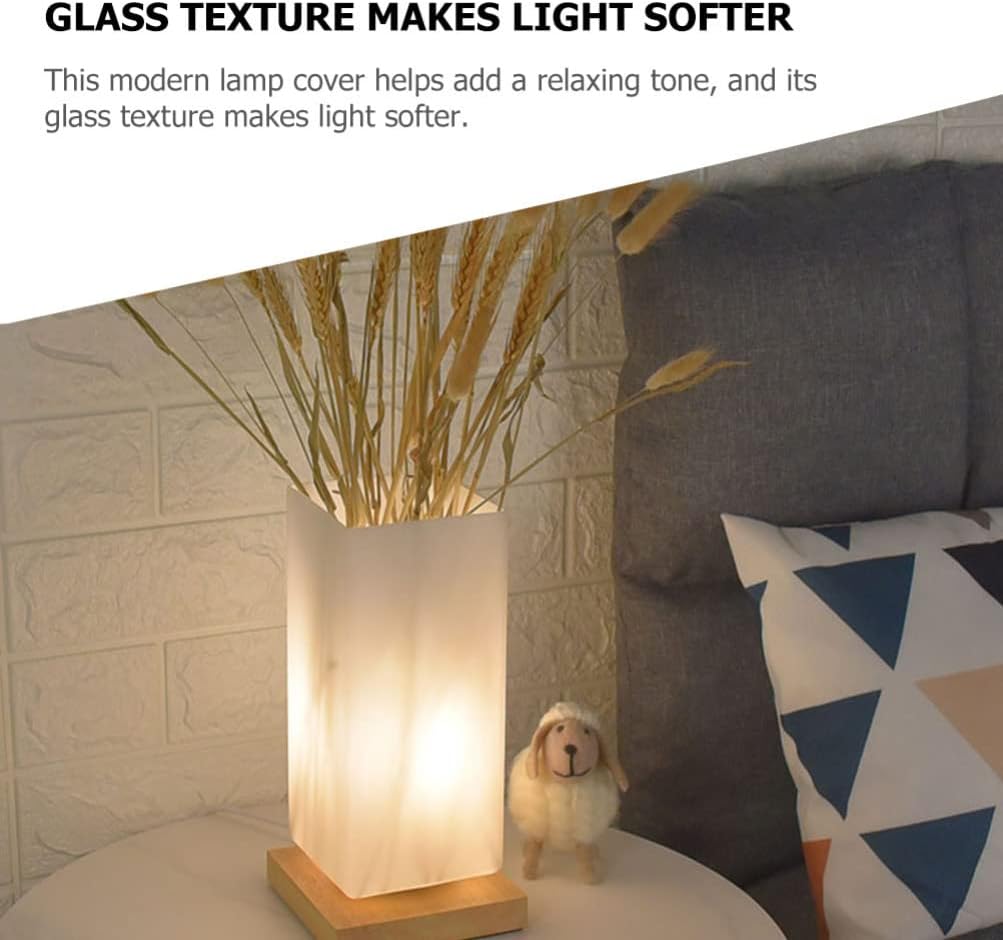 OSALADI Glass Shade Replacement Square Frosted Glass Lamp Shade Small Clip On Lampshade Light Cover for Wall Table Lamp E27