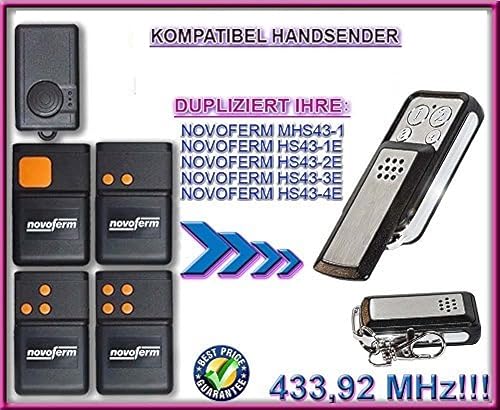 Novoferm MHS43-1 / HS43-1E / HS43-2E / HS43-3E / HS43-4E kompatibel handsender / 4-Kanal klone Fernbedienung 433,92Mhz Fixed Code kopiergerät