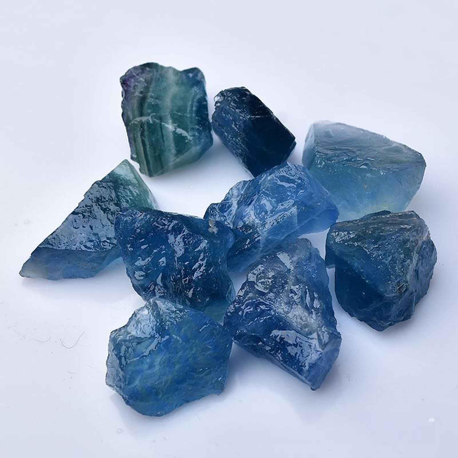 2LB/1000G Blue Fluoryt surowe kryształy, naturalne szorstkie leczenie surowe kamienie do fontanny, dekoracje domowe medytacja równoważenie energii WICCA,1.2~2in/2.2lb