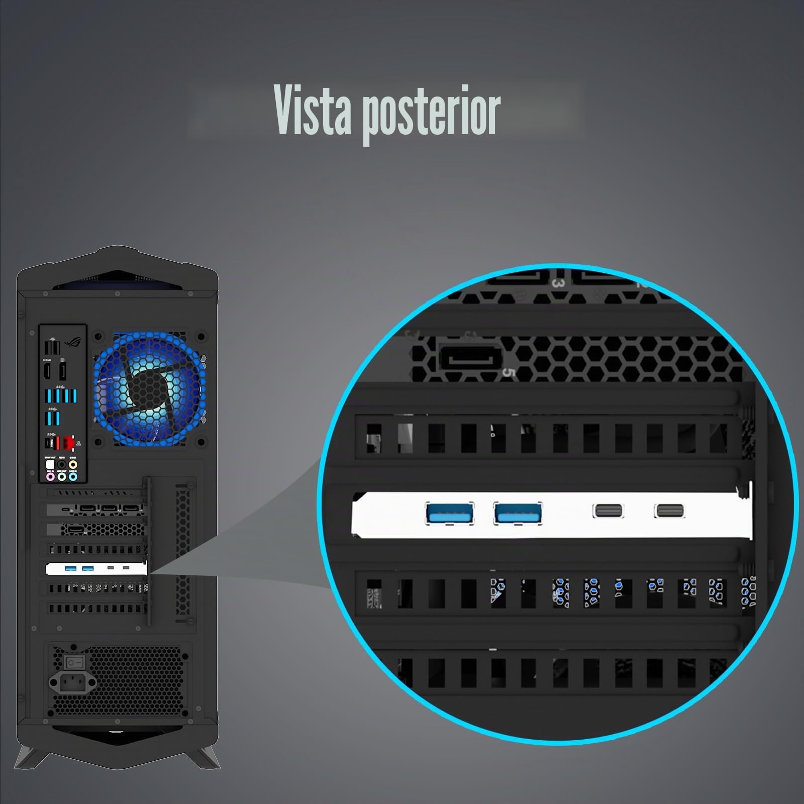 GLOTRENDS U3044AC Tarjeta de expansión PCIe USB de 4 Puertos, 2 USB-C y 2 USB-A (USB 3.2 Gen 1), Compatible con Windows y Linux (No Compatible con Mac OS)