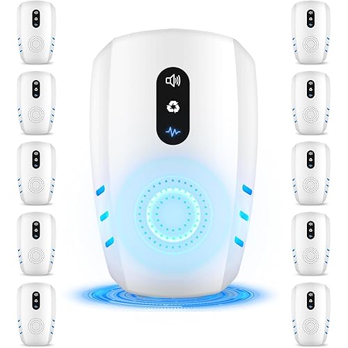 2026 Cvtayn Upgraded Ultrasonic Pest Repellent Indoor Insect Repeller,Pest Control,Repellent Roach,Mouse,Bugs,Mosquito,Mice,Spider, Ant,Rodent Repellent Ultrasonic Plugin,3 Mode Switching,10 Packs