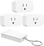 DEWENWILS Wireless Remote Control Outlet, Programmable and Expandable Electrical Outlet Switch, Wireless Remote Light Switch, 100FT Range, 1 Remote and 3 Outlets