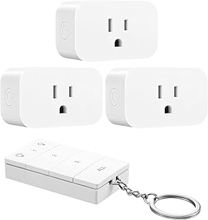 DEWENWILS Wireless Remote Control Outlet, No Wiring, Programmable & Expandable Electrical Outlet Switch, 100FT Control Range, 125V/15A/1875W Independent Control Outlet, FCC Listed (1Remote+3 Outlets)