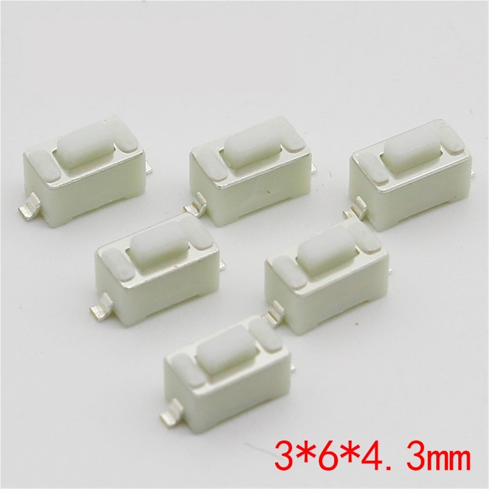 Momentaner Mikroschalter mit Touch-Taste, 100 Stück, 2-polig, SMD, 3 x 6 x 4,3 mm
