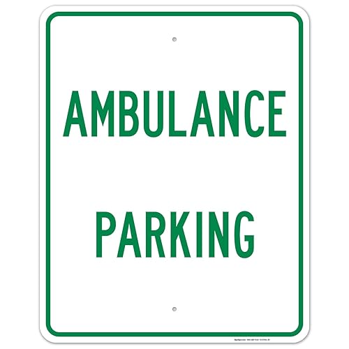 Miniatura 9 de Señal de estacionamiento para ambulancia, 12 x 18 pulgadas, 3M EGP reflectante aluminio .063, resistente a la decoloración, fabricado en Estados