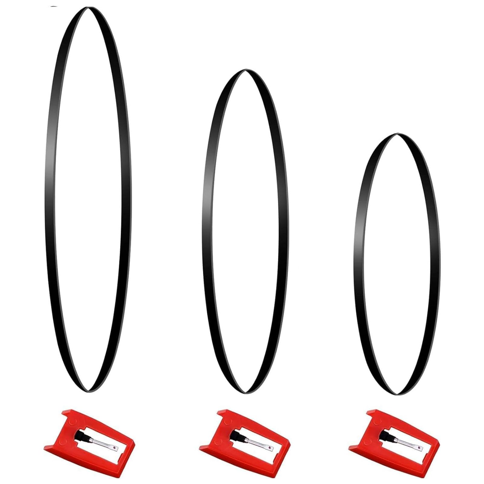 Tsophreniq Turntable Needle Diamonds Styluses Record Player Belts Phonograph Maintenance Part Record Player Needle Turntable Belts Elastic Rubber Belt