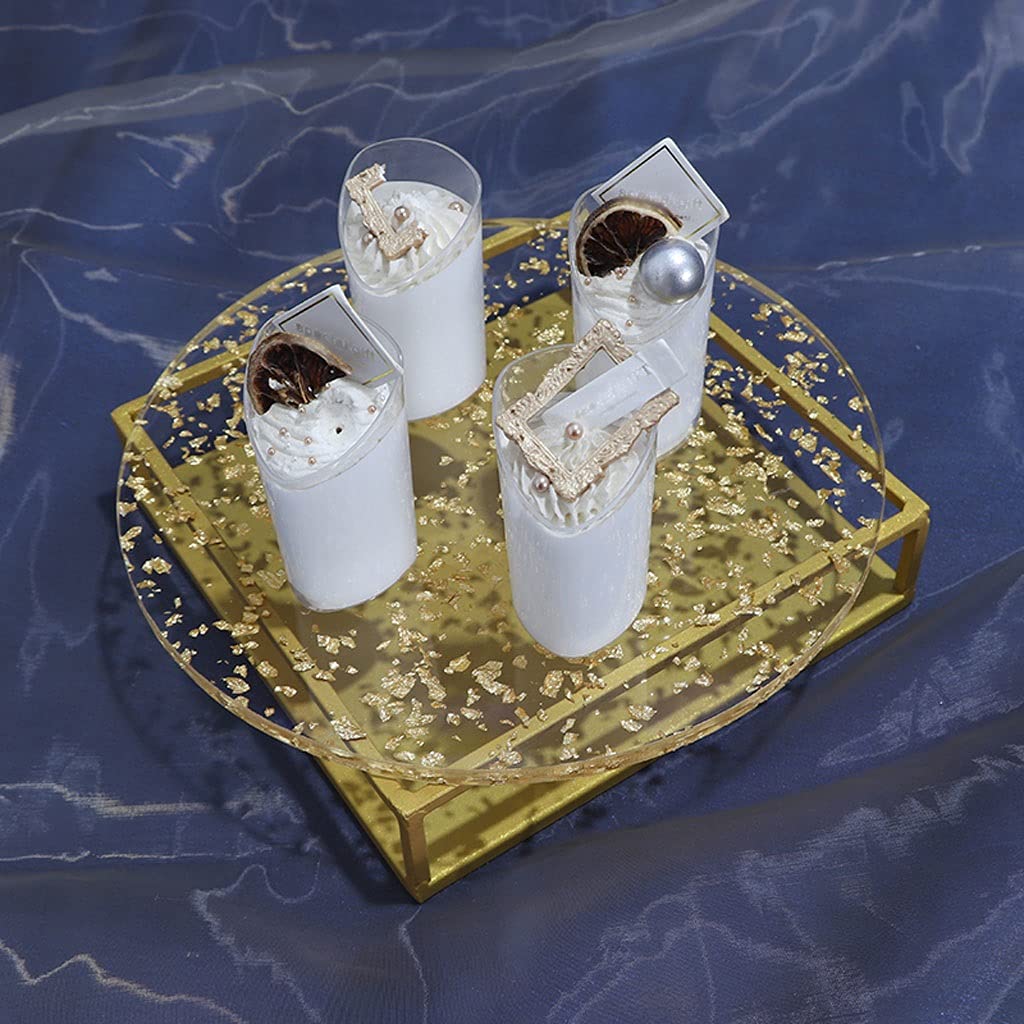 Stojak na ciasto Elescent Golden Cake Stoisko Deser Dekoracja stołu Deser Deser Dekoracja Wyświetlacz Stojak Urodziny Ciasto Tray Akrylowa Złota Tacka Akrylowa Tacka Na Babeczki (Rozmiar