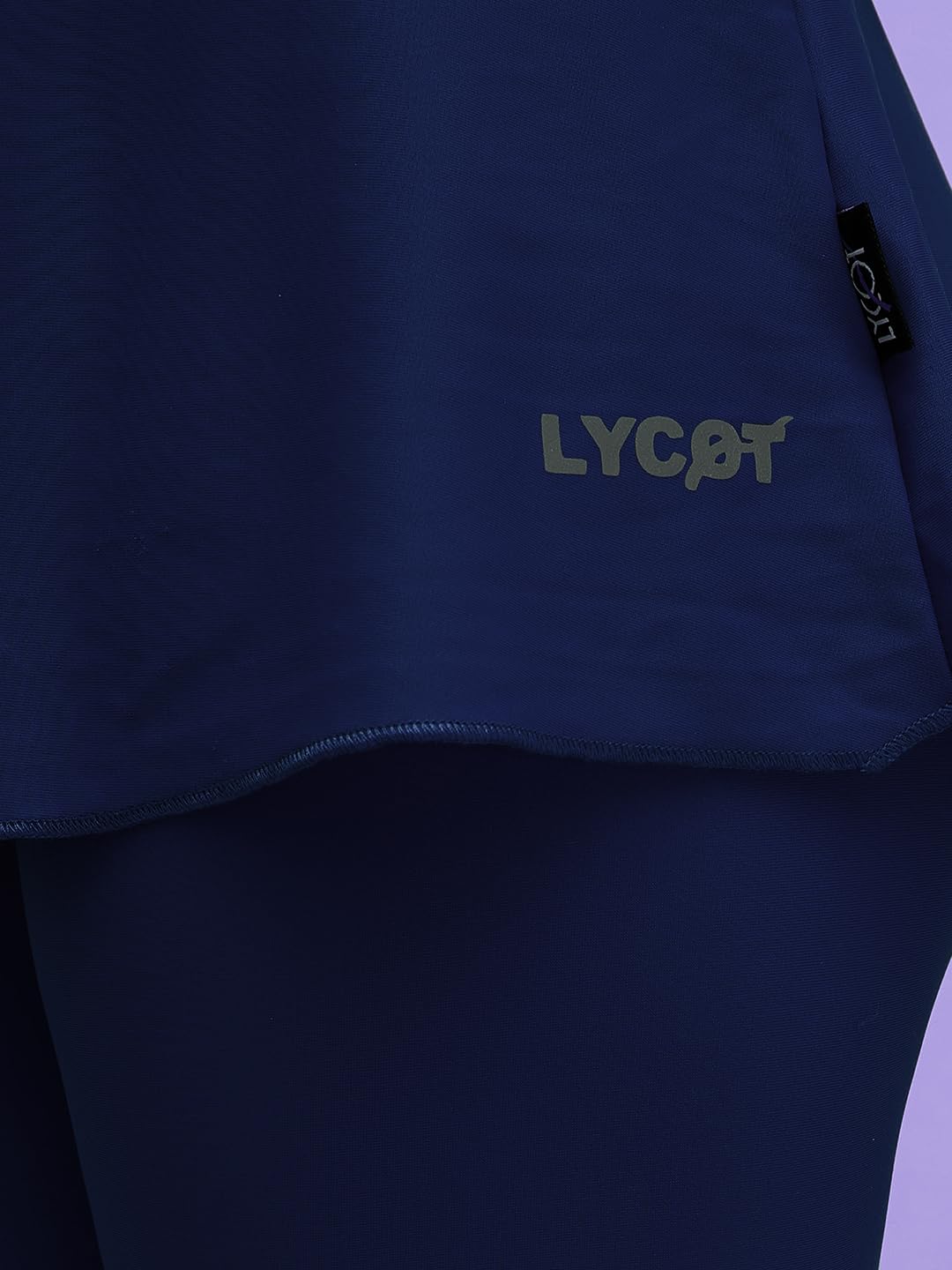 LYCOT Nylon A-Line Half Sleeves and 3/4 Tight Pant Swimwear for Girl's - Navy -2 1