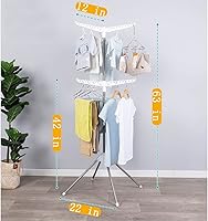 Vista 5 de Estante de secado de ropa plegable interior plegable Secador de ropa Soporte de lavandería