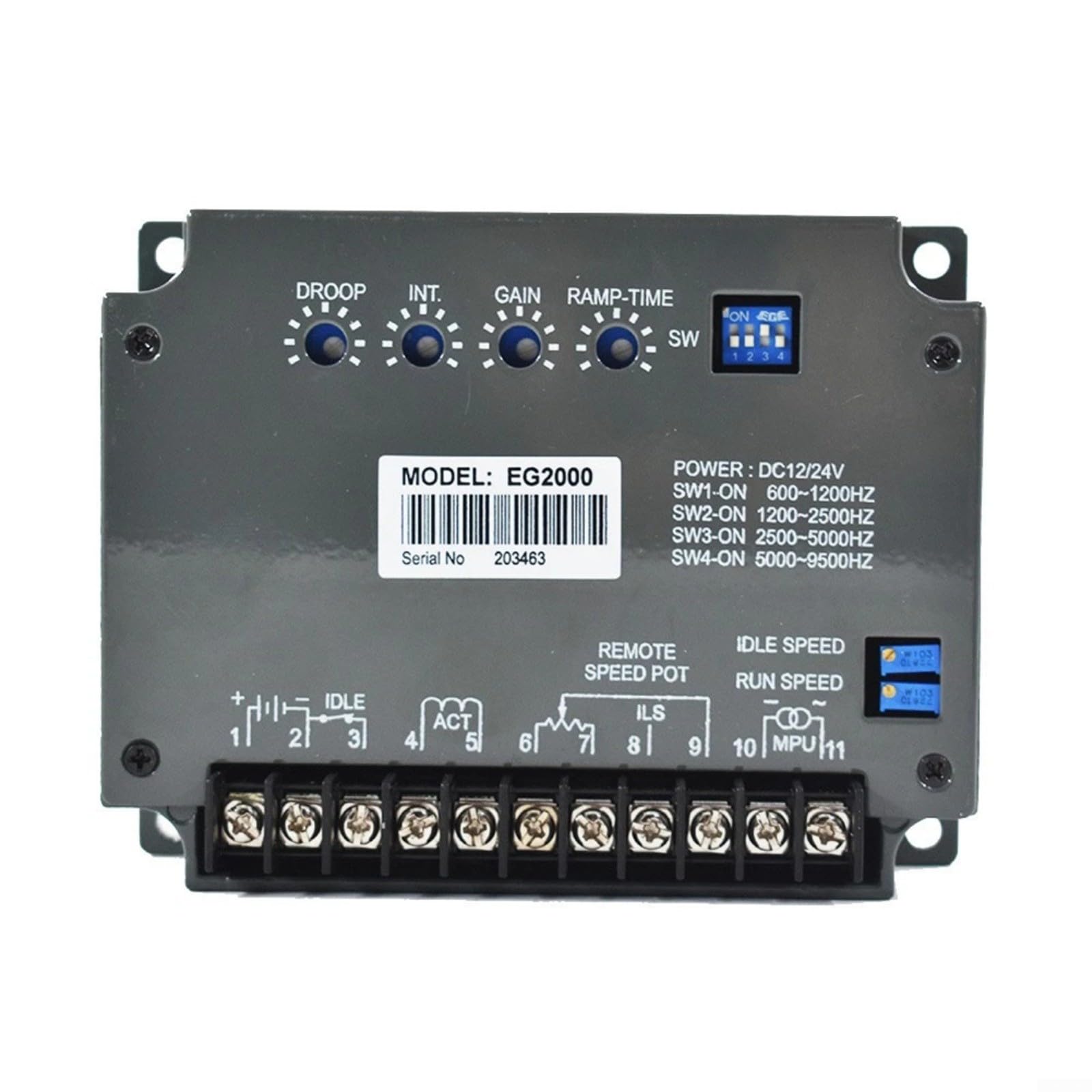 EG2000 Motorsteuergerät für Diesel- & Gasgeneratoren,elektronischer Drehzahlregler 12V-24V mit PID-Algorithmus, ±1% Genauigkeit