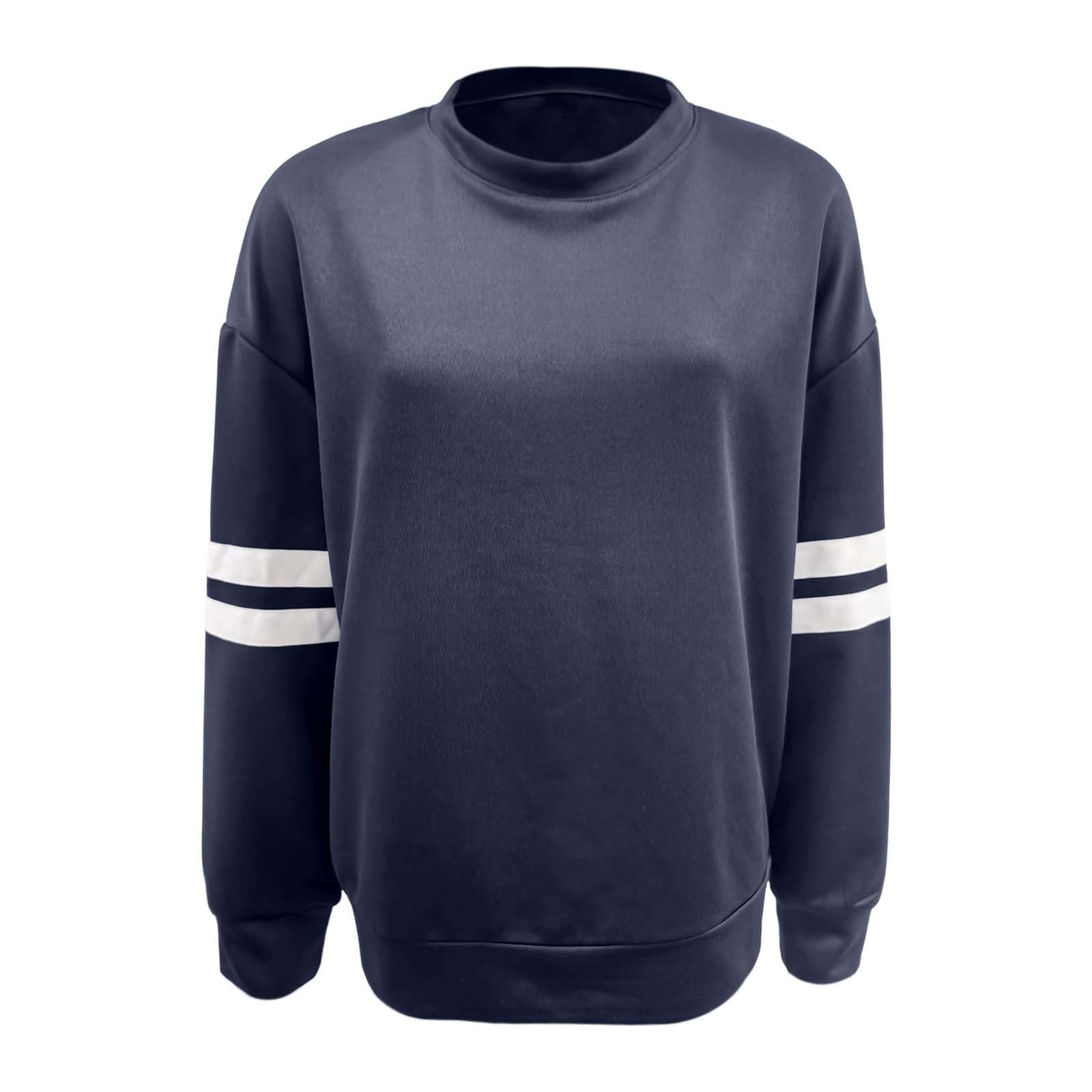 Sudadera Holgada y Elegante de Manga Larga con Hombros caídos, Cuello Redondo y diseño de Color para otoño e Invierno.