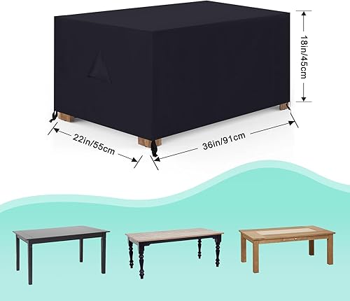 Miniatura 2 de ABCCANOPY Funda universal para mesa de café, cubierta de mesa para exteriores, cubierta pequeña impermeable y a prueba de polvo, para muebles, 36 x