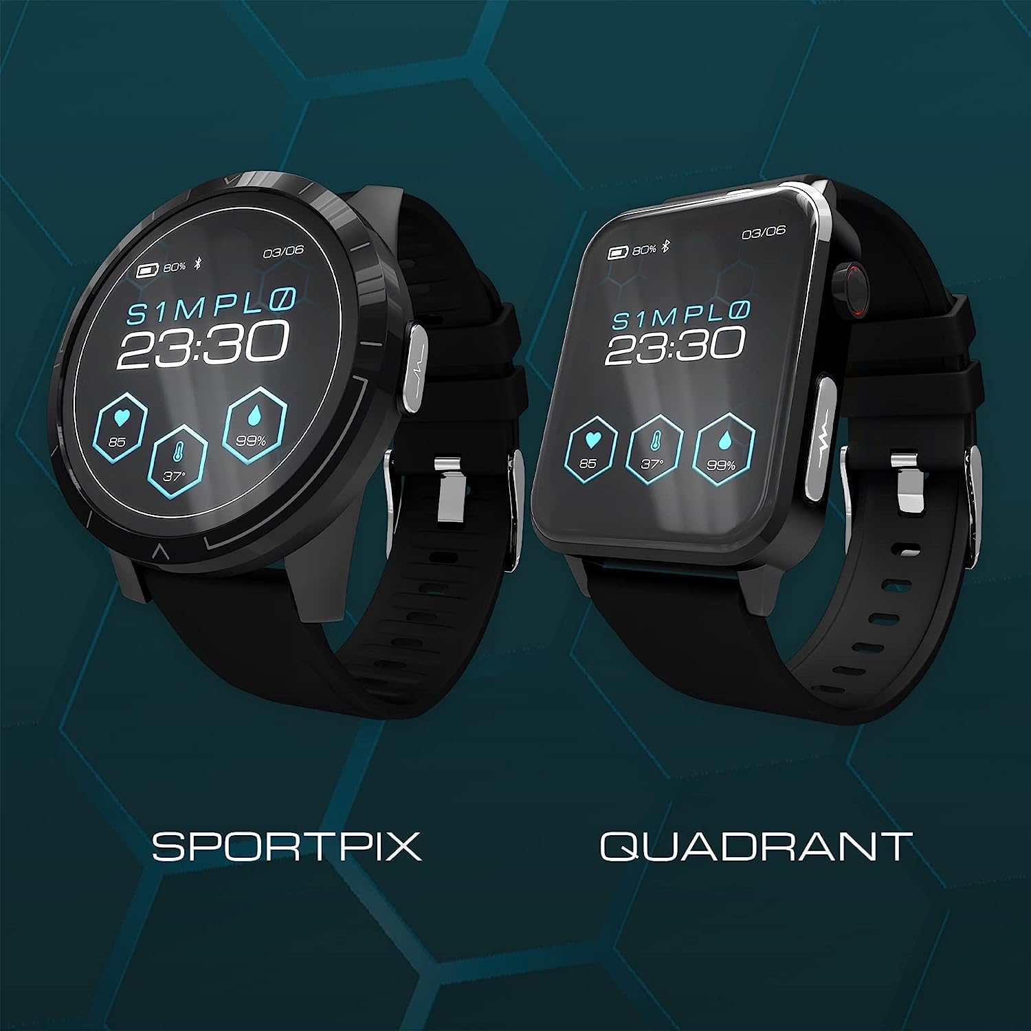 S1MPL0 - Smartwatch para Hombre y Mujer Monitor de Salud y Forma física | Reloj portátil para ECG y PPG Esfigmomanómetro Tensión Arterial Temperatura Corporal Podómetro de muñeca | batería Duradera