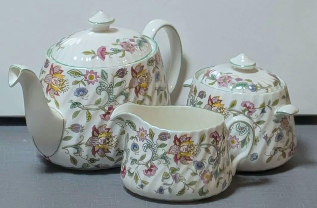 ミントン ハドンホール ティーポットL シュガーポット ミルクポット3点