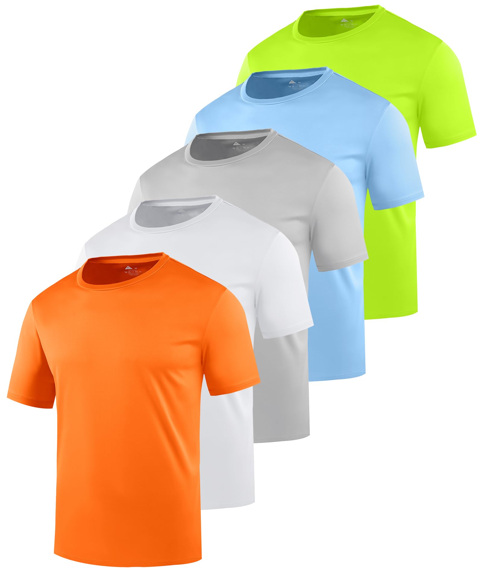 ZITY 5 Pack Classic Tshirt for Men- Men's Rash Guard Short Sleeve UPF 50+ Sun Protection Moisture Wicking Athletic Shirts - 2