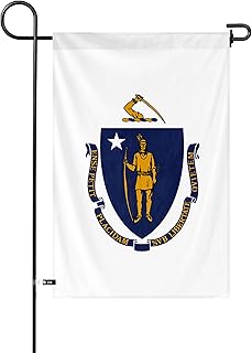 Massachusetts State Garden Yard Flag 12x18Inch American Territories MA Yard Banner Vertical Double Sided Polyester Small Flag Patriotic State Celebration Party Outside Decor