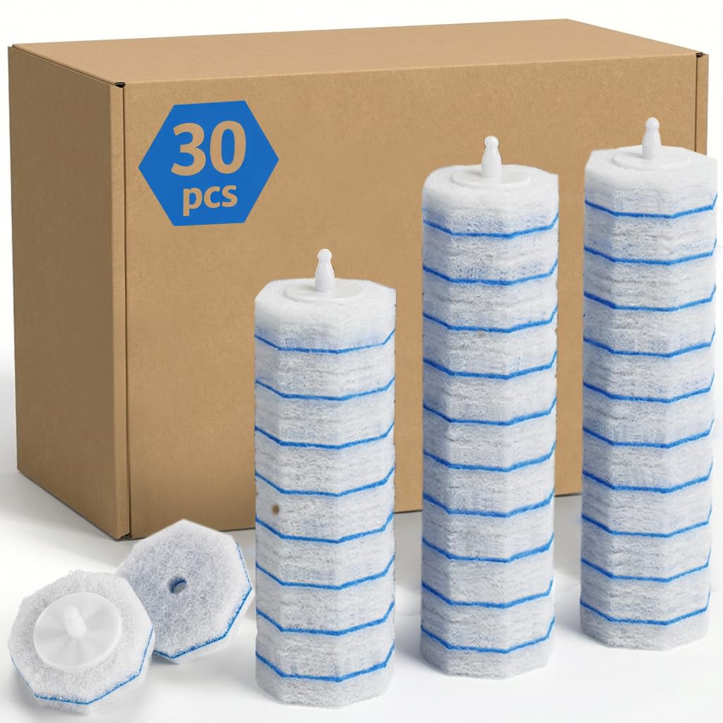 VrEnduuo 30 Count Toilet Wand Refills,Disposable Toilet Brush Refills Compatible with Clorox Toilet Wand,Upgrade Fiber Cleaner Heads,Secure Lock No Slip,Odor Neutralizing(Not Included Brush Rod)