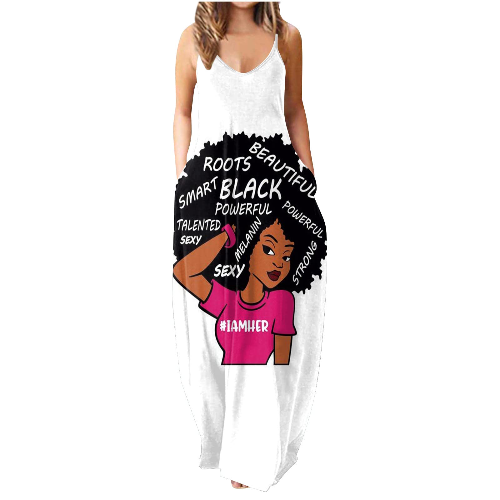 Women Summer Maxi Dress 2023 O-Neck Spaghetti Adjustable Strap Dress Fashion Printing Sun Dresses Dresses for Women