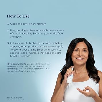 Beverly Hills MD Line Smoothing Anti-Aging Serum | Helps smooth deep wrinkles and fine lines while hydrating with antioxidants, peptides, ginkgo biloba and aloe