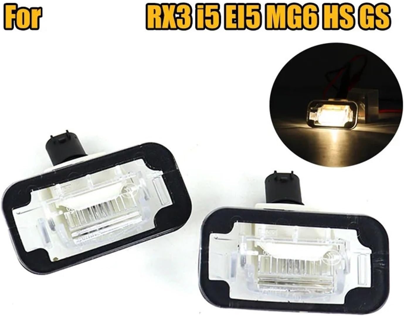 Compatible with SAIC RX3 i5 EI5 6 HS GS Rear License Plate Light Trunk Trunk Light Cover Original Rear Car Plate Light Lamp(1pc)