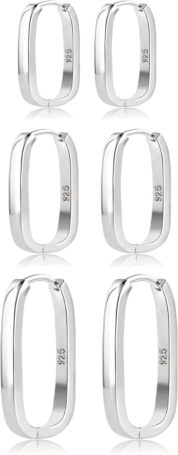 JEMARA 3 Pairs 925 Sterling Silver Hypoallergenic Earrings Set for Multiple Piercing Dainty 14K Gold Plated Huggie Small Hoop Earrings for Women Trendy Cute Earring Stacks for Sensitive Ears