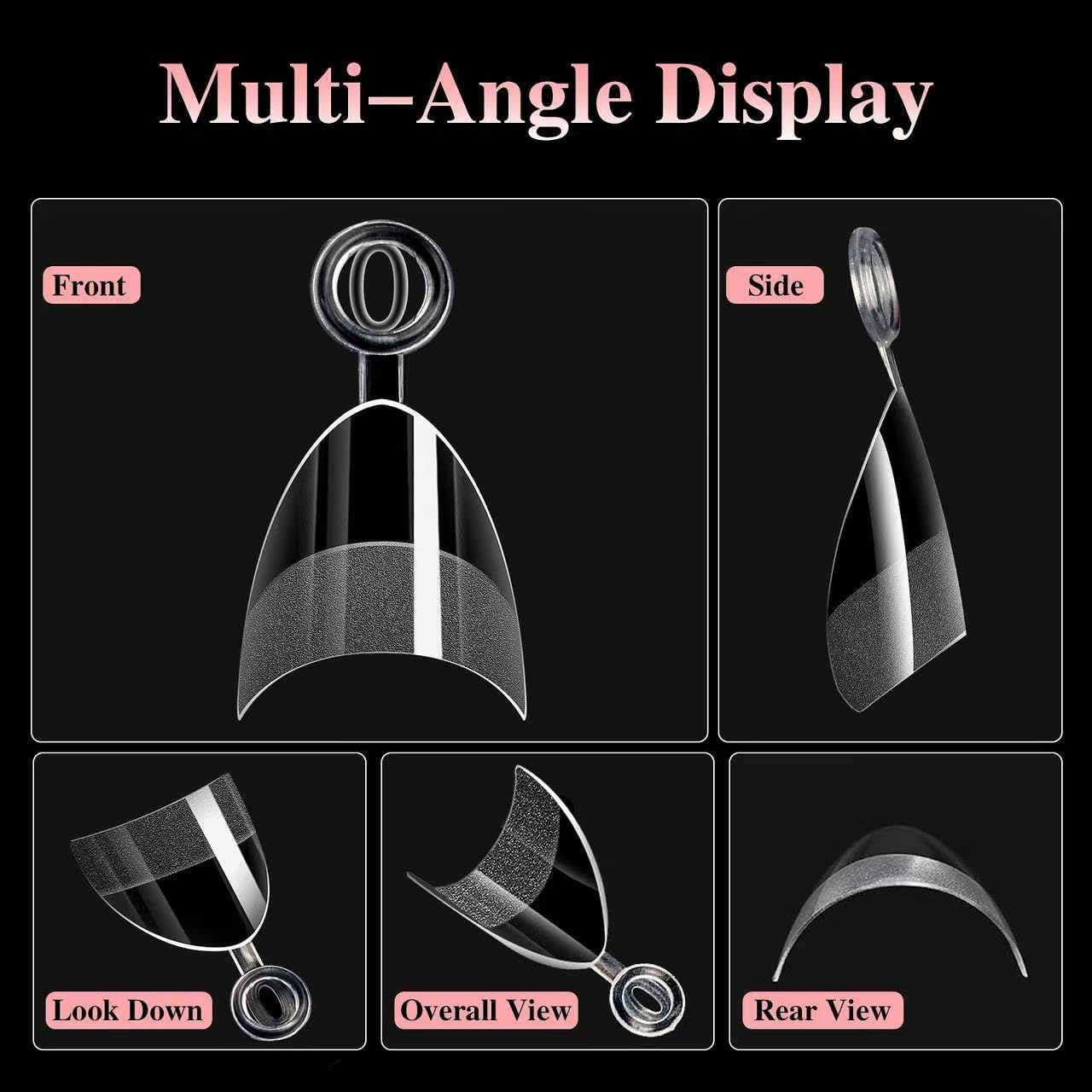 Extra Short Nail Tips，600pcs Clear Square Almond Tapered Half Cover Fake Nail with Box，Arcylic Press on Gel Nail Tip for Nail Extension Manicare Art