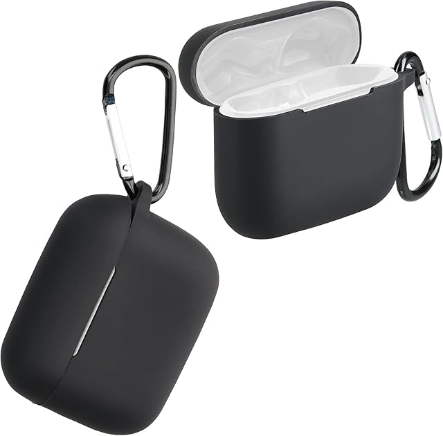 kwmobile Silicone Case Compatible with Razer Hammerhead True Wireless Pro - Case Protective Cover for Headphones - Black