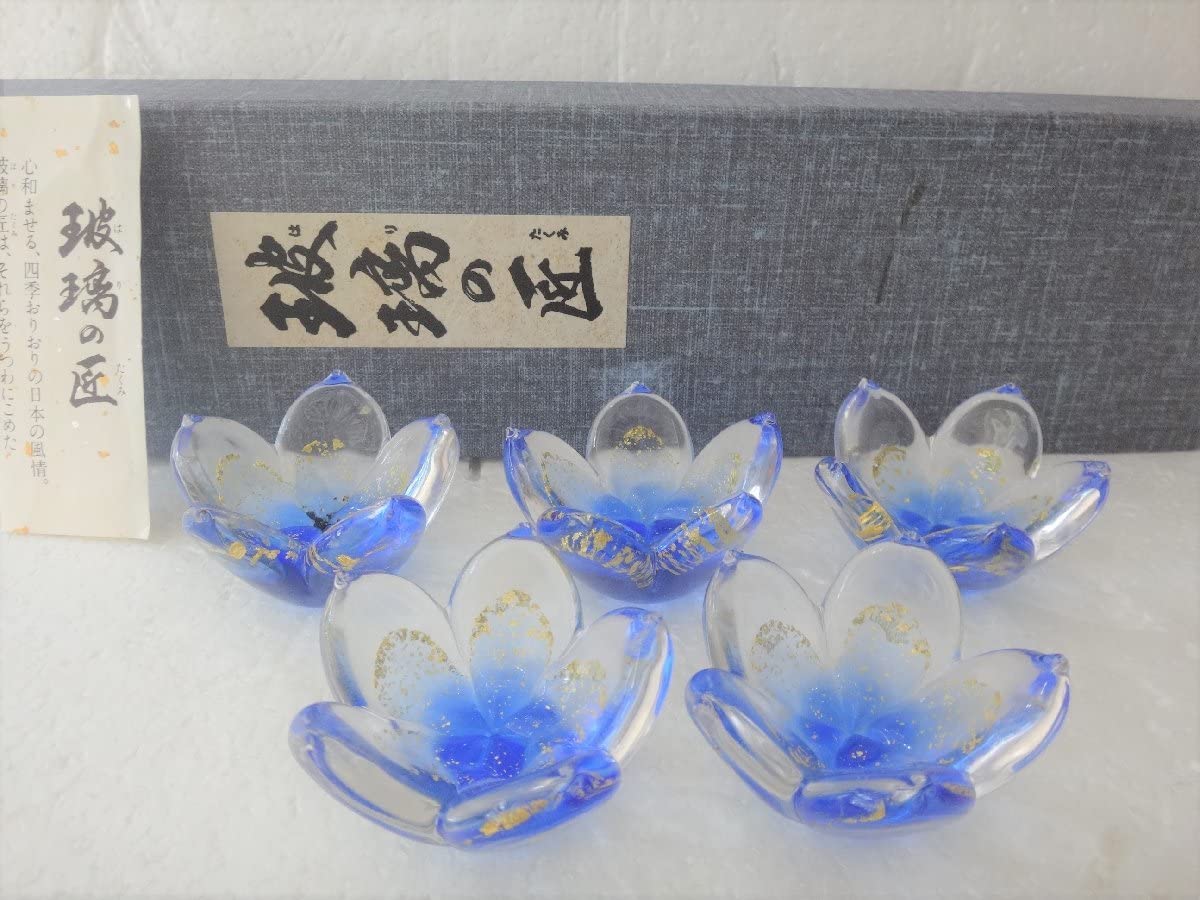 Amazon.co.jp: 銀座WAKO 玻璃の匠 マルティグラス 金彩 小鉢 ガラス 5