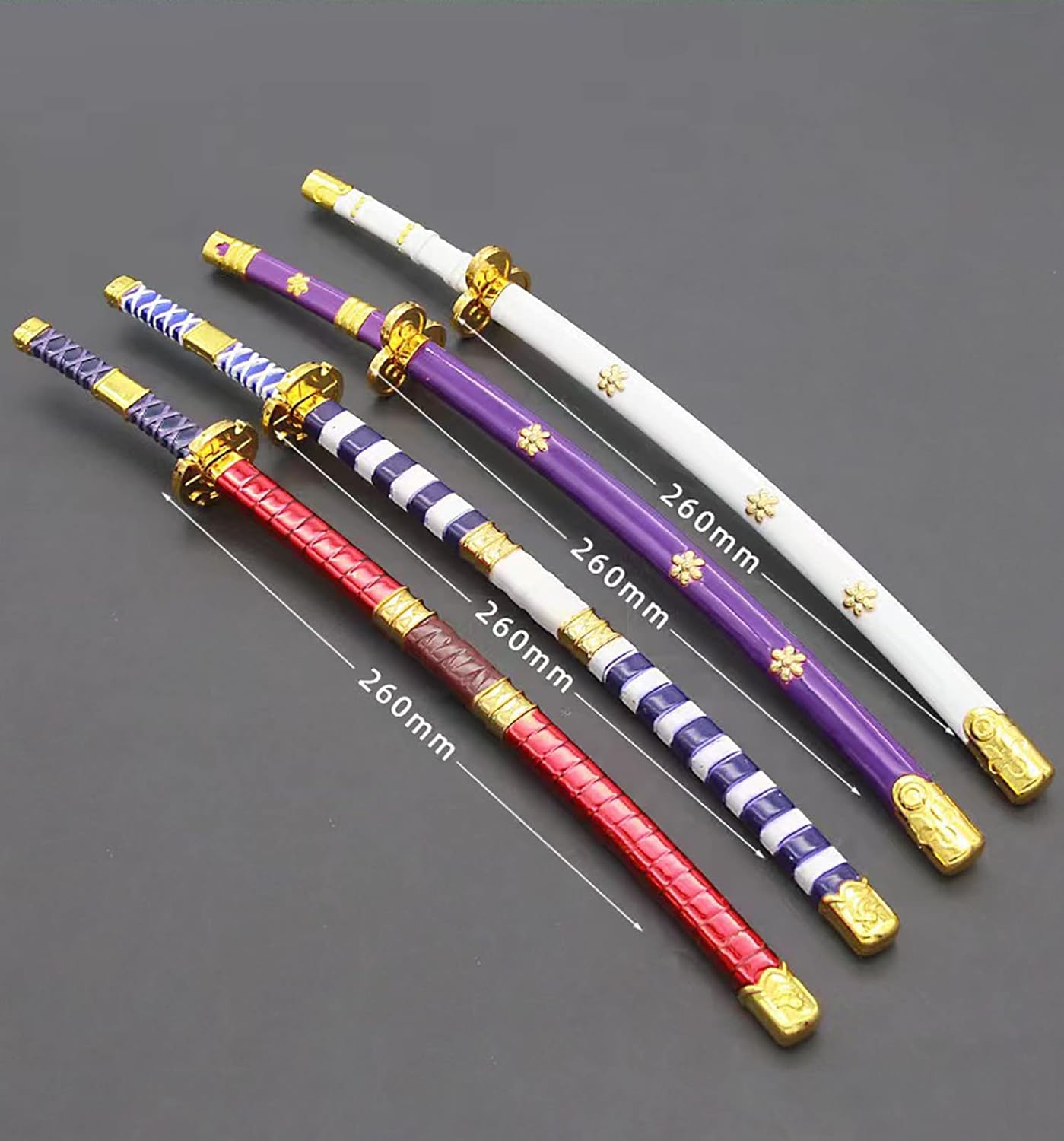 Miniatura 2 de Espada samurái Zoro de 10 pulgadas, anime Roronoa ShusuiWado IchimonjiKitetsuYubashiri Sword Mini Metal Katana Collection Gift