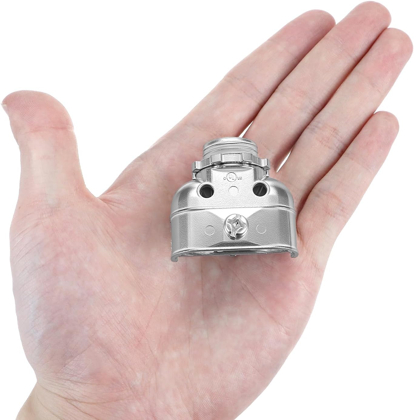 QWORK 3/8" 90 Degree Duplex Connector 24 Pcs – Zinc Alloy Flexible Metal Conduit Fitting for AC MC NM Cables – Single Knockout Two-Way Electrical Box Adapter for Junction Boxes