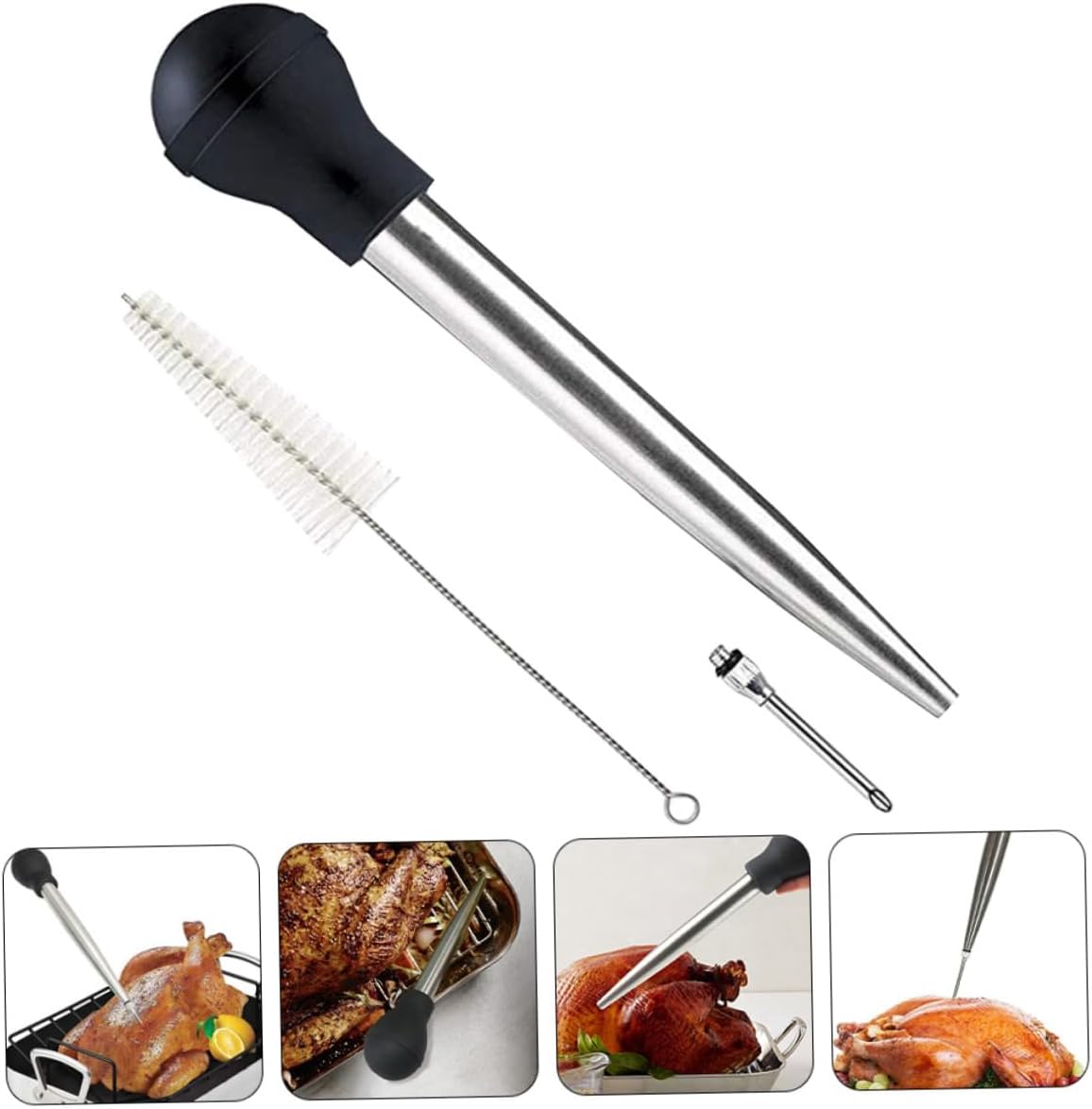 Mikinona Turkey Injector Oil Suction Pump Turkey Juice Injector for Marinade Easy Assemble Food
