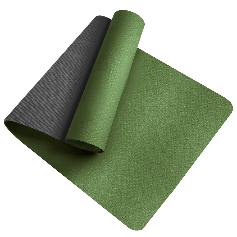 Gadom Yoga Mat, Exercise Mat TPE Eco Yoga Mat Non Slip Fitness Mat for Yoga, Gym, Pilates, Gymnastics and home Workout 183cm x 61cm x 6mm