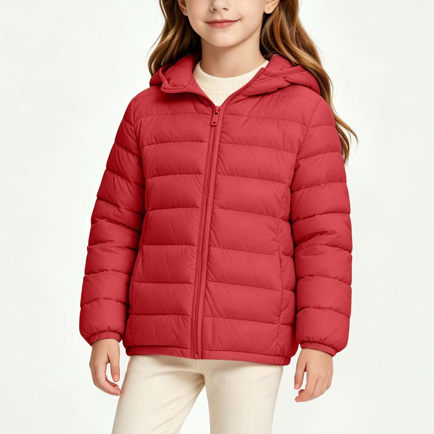 Kids Windproof Hooded Puffer Jacket Warm Winter Parka