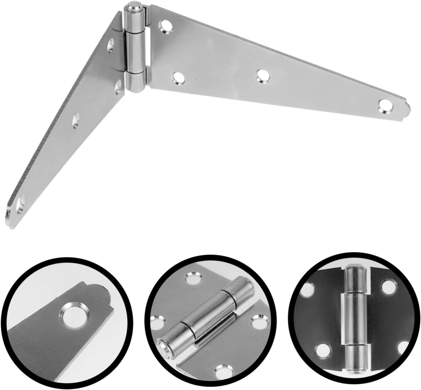 Cabilock 2-Pack 10-Inch Heavy Duty Gate Strap Hinges Galvanized Steel Barn Door Hinges for Outdoor Use 250mm Adjustable Door Hardware Kit