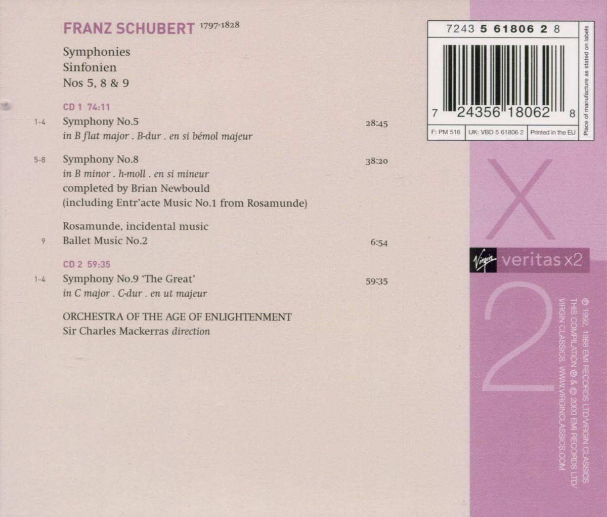 Schubert - Symphonies n° 5, 8 et 9