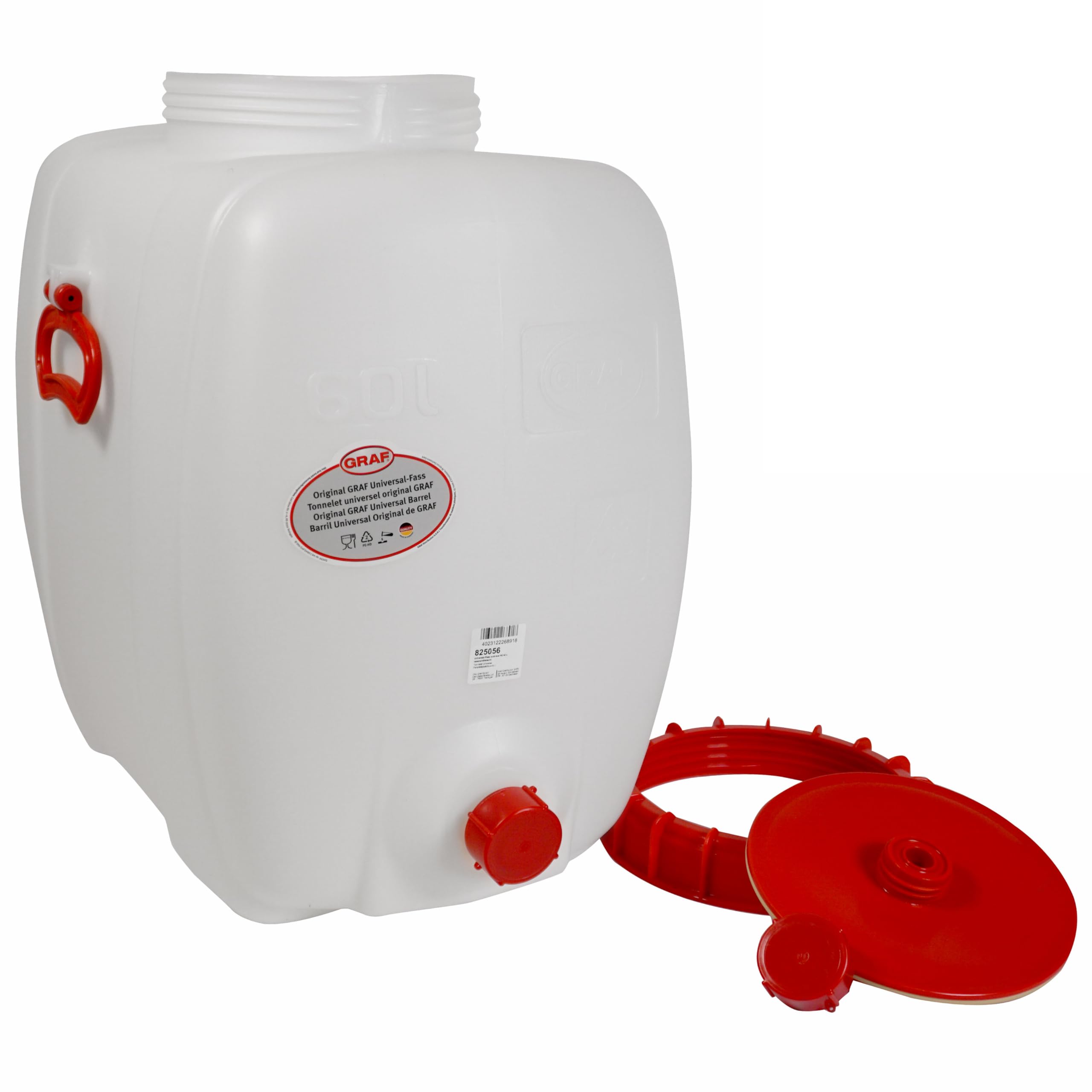 Graf Getränkefässer Saftfässer Kunststofffässer Ovale 60-500 Liter (60 Liter ohne Zubehör)