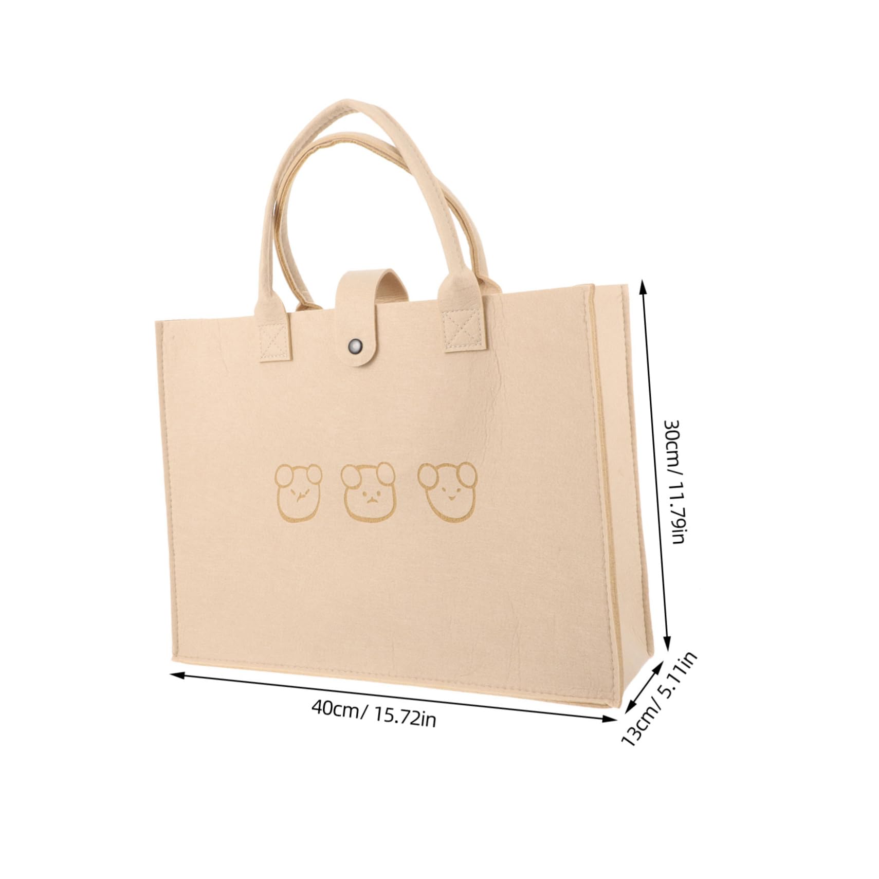 TOVINANNA Simple Tote Bag Stylish Felt Storage Pouch for Home School Supplies Capacity Reusable for Grocery Shopping Camping and Daily Use