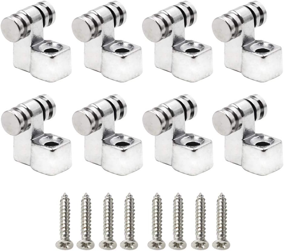 Hordion 8 Pcs Roller String Tree Guides Retaine for Strat Tele Style Electric Guitar with Mounting Screws, Sliver