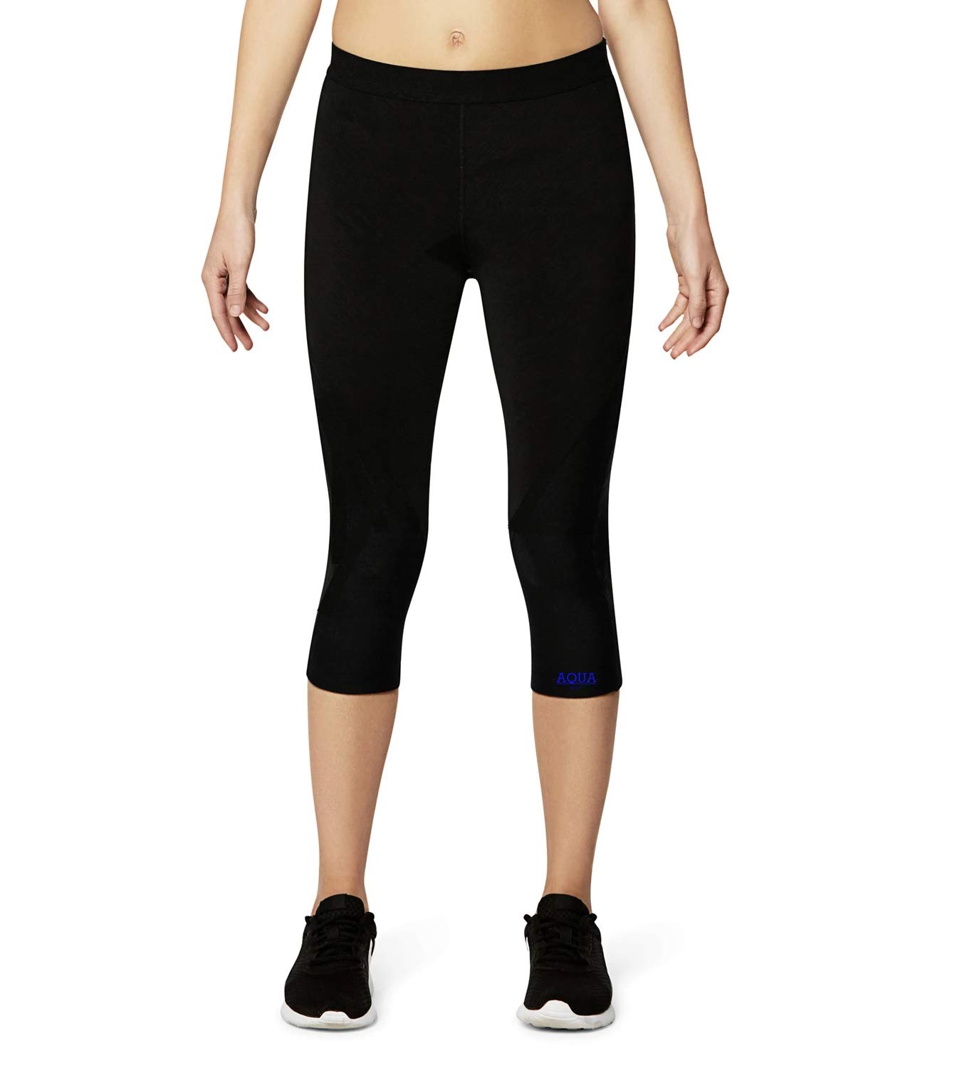 Aqua Holic Women's Lycra Compression 3/4 Capri(Black)