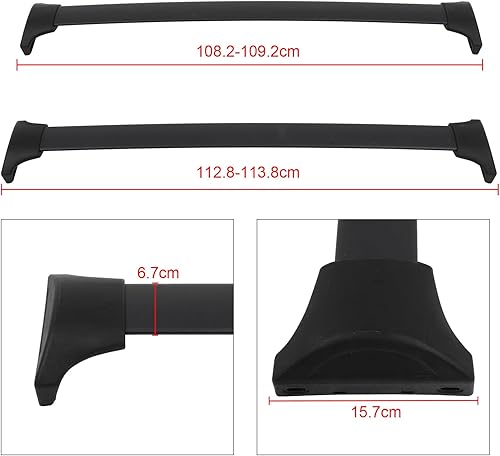 Miniatura 8 de SCITOO Barra transversal de techo compatible con Honda Pilot 2023 2 barras transversales de techo, color negro