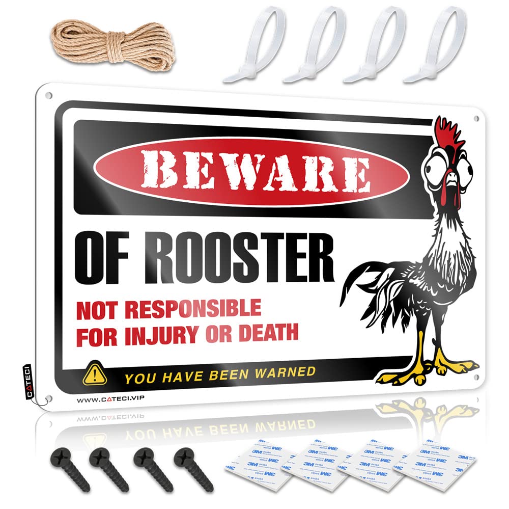 Fzfn Colour Faded Poster, Country Stuff Reusable Chicken Warning | Farmhouse Premises Decor(30X40cm)