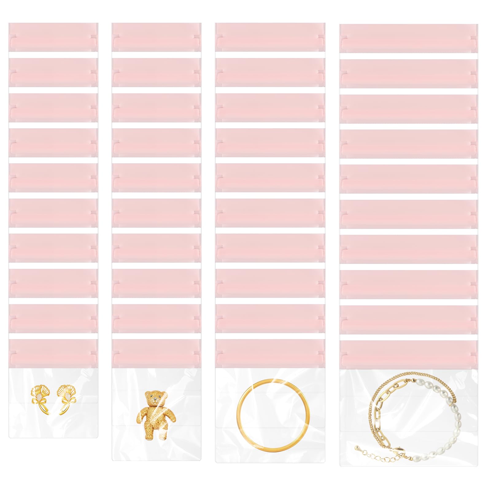 40PCS Anti Tarnish EVA Jewelry Bags, Thick Clear Plastic Storage Pouches for Rings, Earrings, Bracelets and Necklaces, Soft Odor Free Small Jewelry Organizer for Travel Gift Packaging,Mixed Sizes
