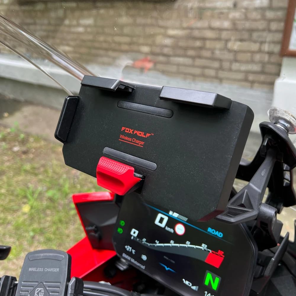 Uniwersalna bezprzewodowa ładowarka motocyklowa uchwyt nawigacyjny szybkie ładowanie 22 mm | Nowy kompatybilny z uchwytem GPS Versys 650 Tracer 7