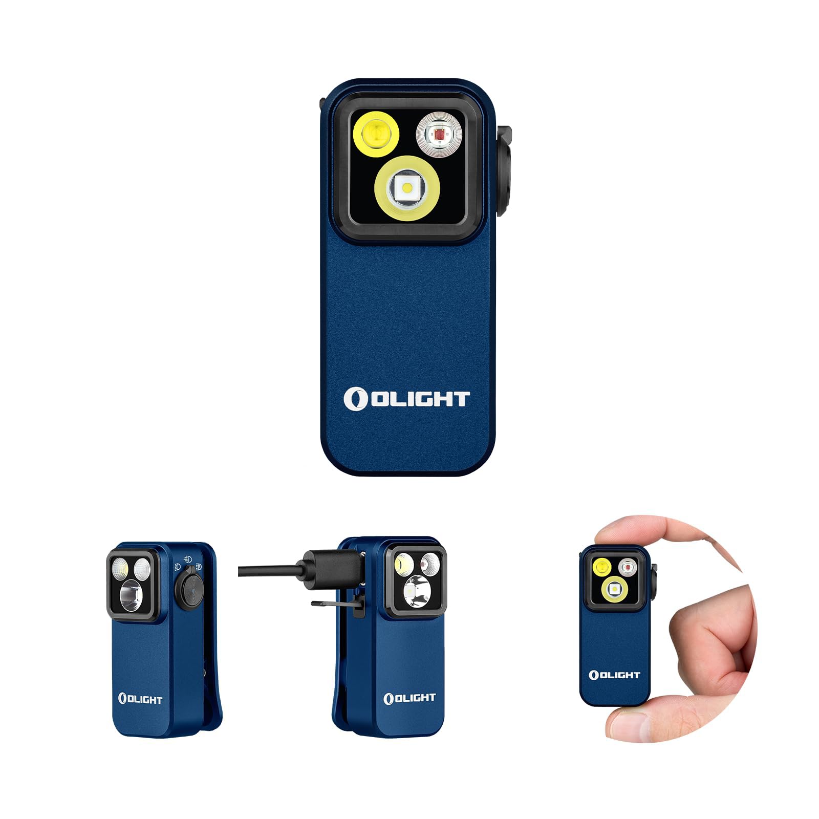 OLIGHT Oclip Pro Rechargeable EDC Clip-on Flashlight, Midnight Blue