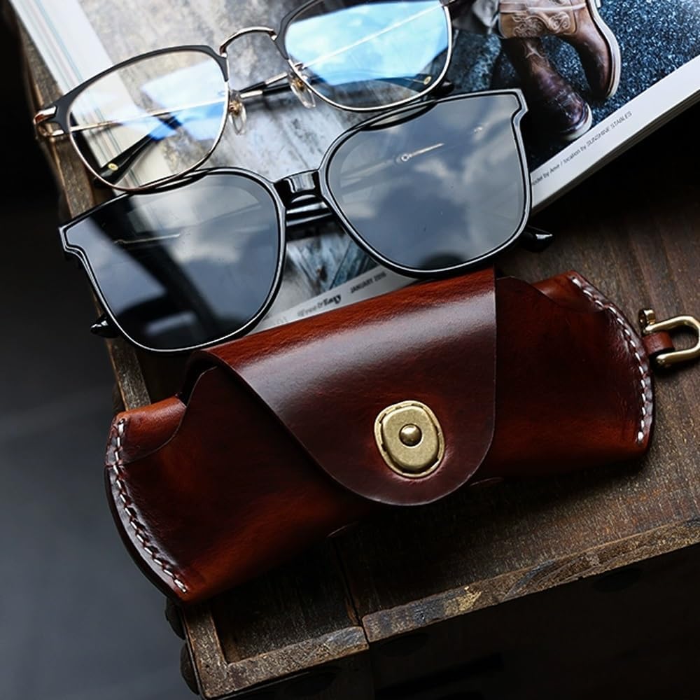 Retro Skórzany Futerał Na Okulary, Skórzany Futerał Na Okulary W Stylu Vintage Okulary Do Czytania Pokrowiec Ochronny Dla Kobiet Mężczyźni Etui Na Okulary Do Czytania, B, S